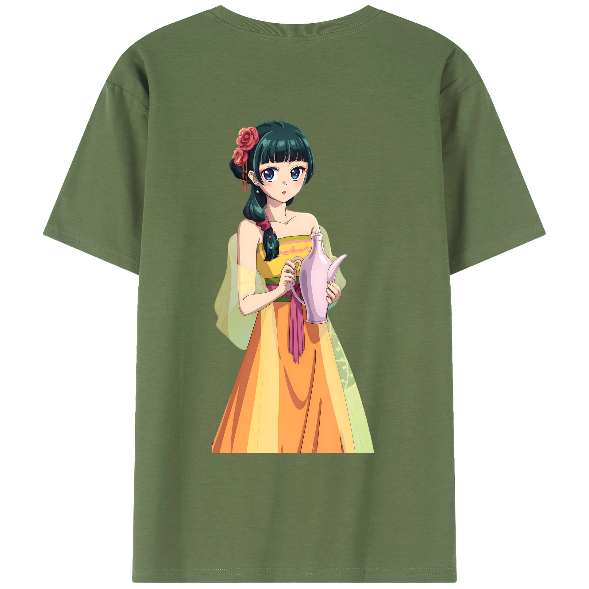 （画像用） 薬屋のひとりごと The Apothecary Diaries 綿100％ メンズ半袖Tシャツ（バックプリント） 通気性
